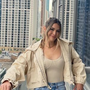 Urban Outfitters Tan Bomber Jacket